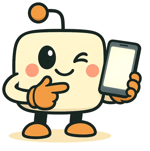 Bit segurando um celular com um lembrete chegando